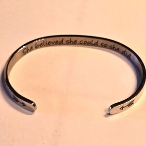 Silver Bangle with inscription